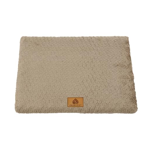 XXIUDEE Extra große Hundebetten, Anti-Angst-Hundebett-Kissen für Kiste, Haustiermatratzenmatte mit abnehmbarem, waschbarem Bezug, rutschfeste Unterseite, Haustierbox-Matte (58 x 40 x 5 cm, Khaki) von XXIUDEE