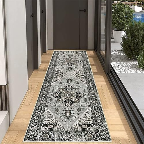 XXIUDEE Extra langer Teppichläufer für Flur und Küche, Schlafzimmerläufer, Fußmatten, mit rutschfester Unterseite, für Wohnzimmer, Esszimmer, Eingangsbereich (240 x 60 cm, Stil 3) von XXIUDEE