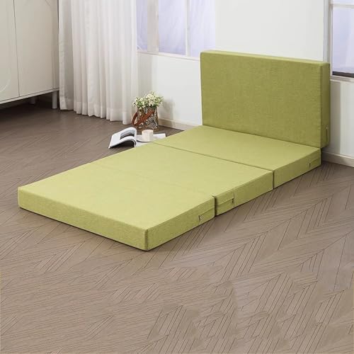 XXIUDEE Faltbare Bodenmatratze, tragbare Kindercouch mit abnehmbarem Bezug, faltbare Spielard-Reisematratze, einfache Lagerung für Camping, Wohnwagen, Gäste, Auto-Zelt (200 x 70 x 10 cm, grün) von XXIUDEE