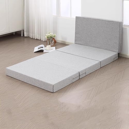 XXIUDEE Faltbare Bodenmatratze, tragbare Kindercouch mit abnehmbarem Bezug, faltbare Spielard-Reisematratze, einfache Lagerung für Camping, Wohnwagen, Gäste, Auto-Zelt (200 x 80 x 8 cm, Grau) von XXIUDEE