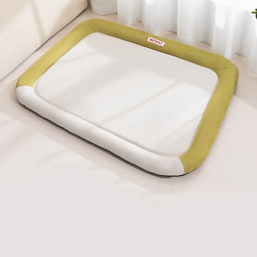 XXIUDEE Große Hundebetten, waschbar, orthopädische Hundebox-Betten, Haustier-Katzen-Matratze für alle Jahreszeiten, rutschfest, verschleißfest, wasserdicht, Welpenkissen (65 x 50 x 7 cm, Grün) von XXIUDEE