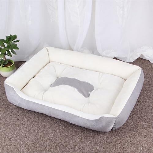 XXIUDEE Orthopädische Hundebetten, waschbar, Anti-Angst, rechteckig, für Haustiere, kleine, mittelgroße und große Matratze mit rutschfester Unterseite (Grau, 60 x 45 x 15 cm) von XXIUDEE