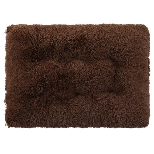 XXIUDEE Orthopädisches Hundebett, Anti-Angst-Haustiermatte mit rutschfester Unterseite, Größe S, M, L, Haustiermatratze für Kätzchen, Welpen, 93 x 65 x 12 cm, Kaffeebraun von XXIUDEE