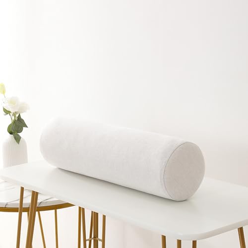 XXIUDEE Runde Nackenrolle, Sofa, Armlehnenkissen, weiche Zylinderrolle, lange Nachtschutzkissen, Lendenwirbelstützkissen, lange Schlafkissen (50 x 20 cm, Beige) von XXIUDEE