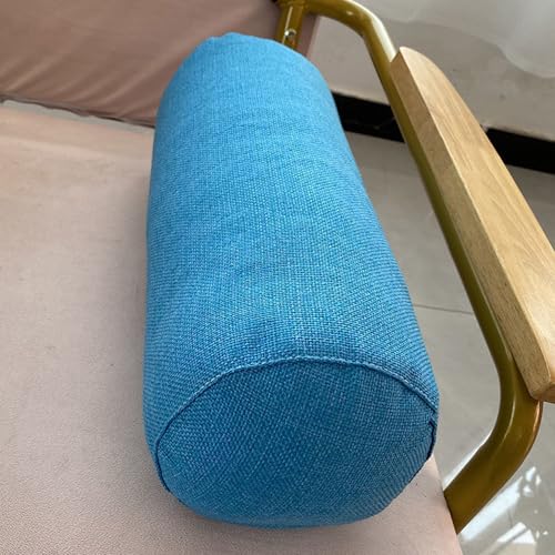 XXIUDEE Runde Nackenrolle, Zylinderkissen, Sofa, Armlehne, Yoga-Nackenrolle, Schlafkissen für Couch, Auto, Zuhause (40 x 20 cm, Blau) von XXIUDEE