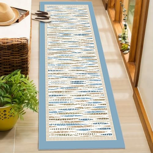 XXIUDEE Waschbare Fußmatte für Eingang, Eingangsbereich, Küchenteppich, Wäscheteppich, Läufer mit rutschfester Unterseite, für Inneneinrichtung, fusselfrei (180 x 60 cm, Stil 1) von XXIUDEE