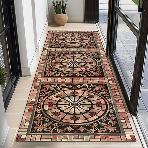 XXIUDEE Waschbarer Teppich für den Eingangsbereich, rutschfest, Küchenteppich, Bodenmatten, Waschküche, Läufer, schmale Läufer für Schlafzimmer, Waschküche (150 x 60 cm, Stil 1) von XXIUDEE