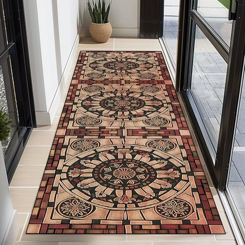 XXIUDEE Waschbarer Teppich für den Eingangsbereich, rutschfest, Küchenteppich, Bodenmatten, Waschküche, Läufer, schmale Läufer für Schlafzimmer, Waschküche (150 x 60 cm, Stil 3) von XXIUDEE