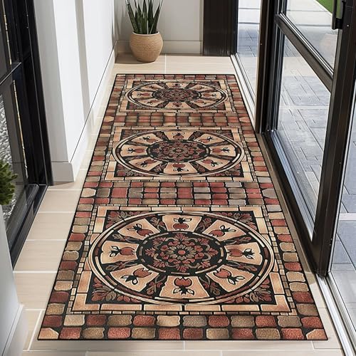 XXIUDEE Waschbarer Teppich für den Eingangsbereich, rutschfest, Küchenteppich, Bodenmatten, Waschküche, Läufer, schmale Läufer für Schlafzimmer, Waschküche (150 x 60 cm, Stil 4) von XXIUDEE