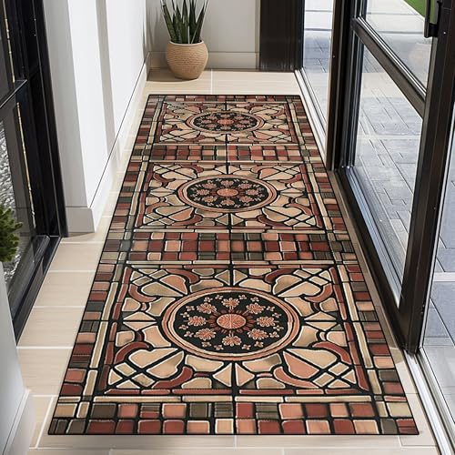 XXIUDEE Waschbarer Teppich für den Eingangsbereich, rutschfest, Küchenteppich, Bodenmatten, Waschküche, Läufer, schmale Läufer für Schlafzimmer, Waschküche (210 x 60 cm, Stil 2) von XXIUDEE