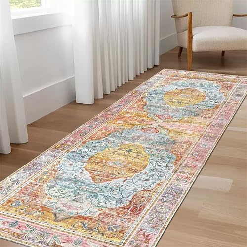 XXIUDEE Waschbarer Teppichläufer mit rutschfester Unterseite, für Wohnzimmer, Schlafzimmer, Flur, Küche, Nachttisch, fusselfrei, für Innenbereich, Waschküche, Teppichläufer (240 x 60 cm, Stil 6) XXIUDEE Waschbarer Teppichläufer mit rutschfester Unterseite, für Wohnzimmer, Schlafzimmer, Flur, Küche, Nachttisch, fusselfrei, für Innenbereich, Waschküche, Teppichläufer (240 x 60 cm, Stil 6) von XXIUDEE