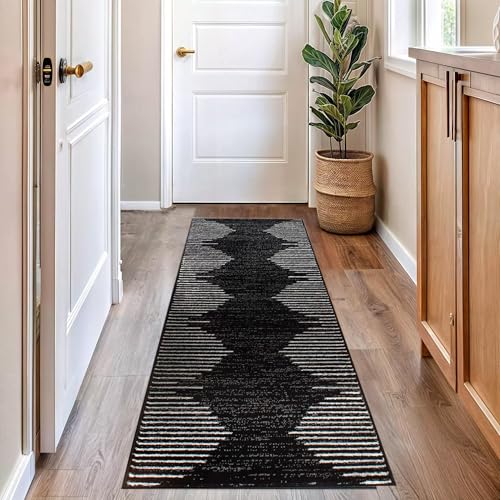 XXIUDEE Waschbarer langer Flurläufer, schmaler Teppich, Küchenteppich, Eingangsbereich, Teppich, Fußmatte, Schlafzimmer, Waschküche, Küche, rutschfeste Unterseite (240 x 60 cm, Stil 5) von XXIUDEE