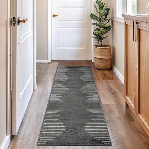 XXIUDEE Waschbarer langer Flurläufer, schmaler Teppich, Küchenteppich, Eingangsbereich, Teppich, Fußmatte, Schlafzimmer, Waschküche, Küche, rutschfeste Unterseite (300 x 60 cm, Stil 2) von XXIUDEE