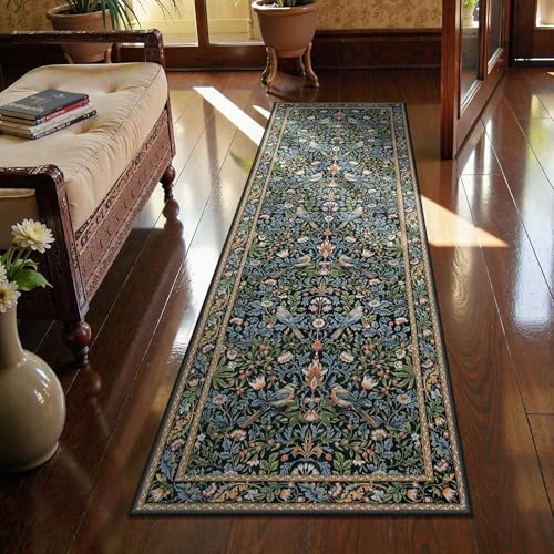 XXIUDEE Waschküchenläufer im Vintage-Stil, Küchenteppich, Waschbare Fußmatten mit rutschfester Unterseite, für Wohnzimmer, Schlafzimmer, Eingangsbereich (120 x 40 cm, Stil 5) von XXIUDEE