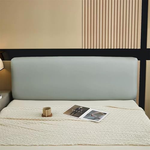 XXIUDEE Wasserdichte Kopfteil-Schonbezüge für King-/Doppel-/Einzelbett, staubdichte Bettkopfabdeckung, Protektoren aus Leder, Schlafzimmer-Dekorationen, leicht zu reinigen (120 cm, Grau) von XXIUDEE