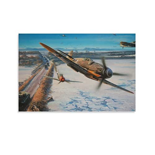 XXJDSK Druck Auf Leinwand Bf 109 Fighter Schlafzimmer, große Heimdekoration, Wandkunst, Bild auf Leinwand 60X90cm Kein Rahmen von XXJDSK