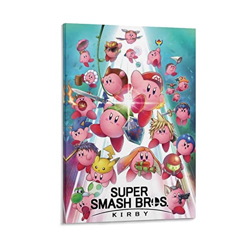 XXJDSK Druck Auf Leinwand Kirby Super Smash Bros Poster, modernes Familien-Schlafzimmer-Dekor-Poster 60X90cm Kein Rahmen von XXJDSK