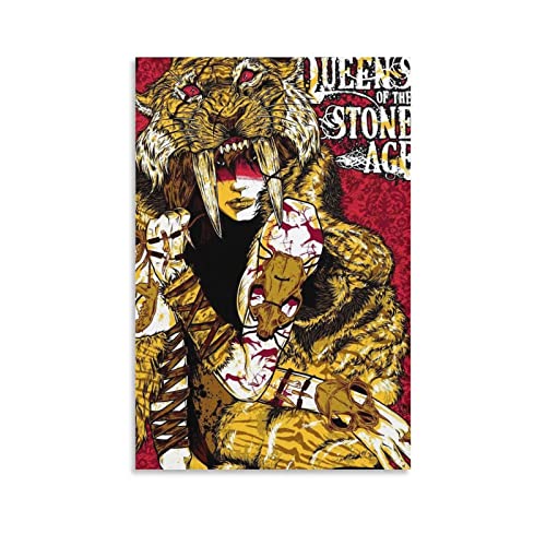 XXJDSK Druck Auf Leinwand Vintage Musician Poster Queens of The Stone Age Wall Art Posters for Room Aesthetic 60X90cm Kein Rahmen von XXJDSK