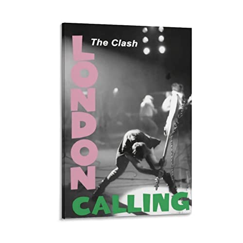 XXJDSK Foto Auf Leinwand The Clash London Calling Poster Wandkunst für Büro, Heimdekoration, Schlafzimmer, Dekoration, Geschenk 60X90cm Kein Rahmen von XXJDSK