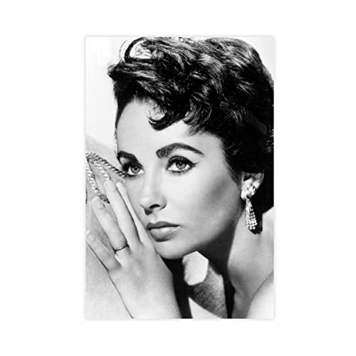 XXJDSK Kunstwerk Malerei Leinwanddrucke, Motiv: Amerikanische Schauspielerin, Liz Taylor C. 1954, Gemälde, für Wohnzimmer, Schlafzimmer, Dekoration, 40x50cm Kein Rahmen von XXJDSK