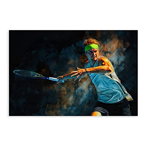 XXJDSK Leinwand Bilder Alexander Zverev Herren-Porträt-Poster mit Tennis-Superstar-Spieler,Sport, Landschaft, Büro, Raumdekoration, Geschenk, 60x90cm Kein Rahmen von XXJDSK