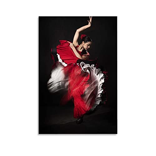 XXJDSK Leinwand Bilder Flamenco Dance, modernes Familienschlafzimmerdekor, Poster 60x90cm Kein Rahmen von XXJDSK