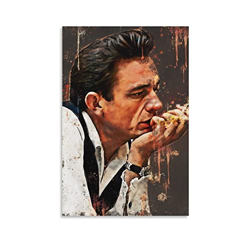 XXJDSK Leinwand Bilder Johnny Cash 2 Klassische Kunst, Musik-Vintage, Retro, für Zuhause, Schlafzimmer, Wohnzimmer, Dekoration 60x90cm Kein Rahmen von XXJDSK