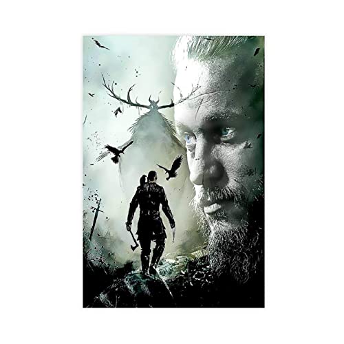 XXJDSK Leinwand Bilder Ragnar Lothbrok berühmter Filmposter, Kunstdruck, Poster,Dekoration, Bild, Gemälde für Wohnzimmer, Schlafzimmer, Dekoration, 60x90cm Kein Rahmen von XXJDSK