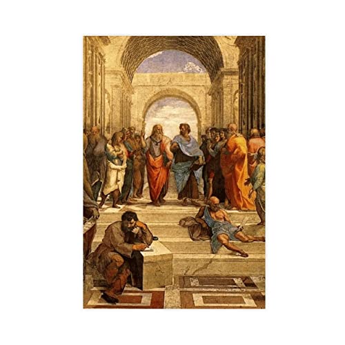 XXJDSK Leinwand Wandkunst Malerei The School of Athens Scuola Di Atene by Raphael Italienische Renaissance Heyday Leinwand Klassischer Philosoph Sokrates Aristotel 50x70cm Kein Rahmen von XXJDSK