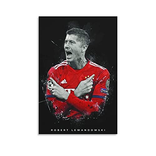 XXJDSK Poster Kunstdrucke Robert Lewandowski Poster auf Leinwand, Wand-Kunstdruck, Raumdekoration, ästhetisch für Schlafzimmer, Heimdekoration, Wohnzimmer 60X90cm Kein Rahmen von XXJDSK