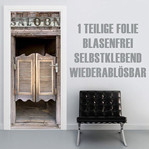 XXL-Tapeten Türtapete selbstklebend TürPoster Saloon im Format 90x210cm - Türfolie Klebefolie von Trendwände von XXL-Tapeten