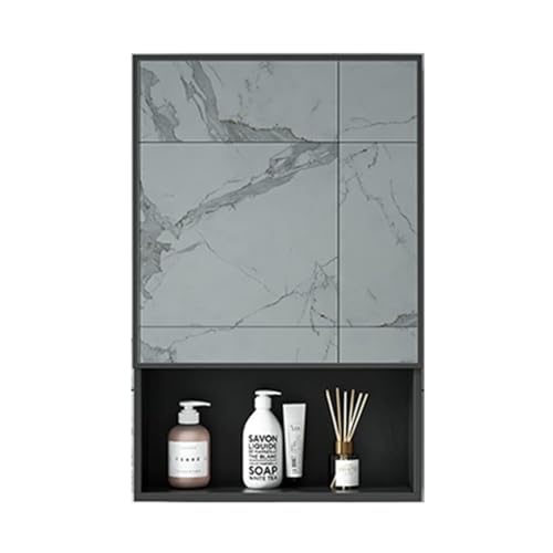 XXLI Space Aluminium-Spiegelschrank, wandmontierter Aufbewahrungsschrank, separater Badezimmer-Spiegelschrank, Badezimmer-Spiegelbox (Farbe: Schwarz, Größe: 40 x 11 x 65 cm) von XXLI