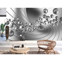 3D Tapete Dunkelgrau Kreis Geometrie Abstrakt Ästhetik Grün Wasser Vlies Abnehmbare Peel & Stick Wand Wandbild von XXLwallpaper