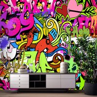 Graffiti Tapete Abstrakte Kunst Linie Zeichnung Peel & Stick Selbstklebend Abnehmbares Wandbild De Pared Carta Da Parati Papier Peint von XXLwallpaper