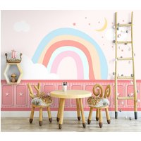 Regenbogen Kindertapete Kinderzimmer Baby Mädchen Wandbild Vlies Peel & Stick Abnehmbare Wand Wandbild von XXLwallpaper