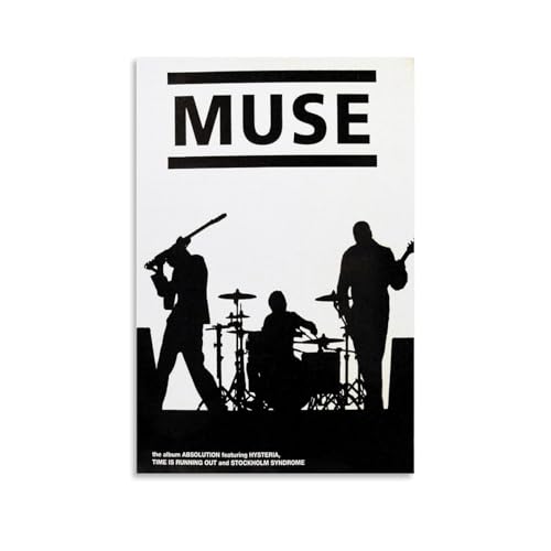 XXQPO Band-Poster für Muse, Schwarz-Weiß-Poster, Leinwand, Wandkunst für Heimdekoration, Wohnzimmer, Schlafzimmer, 40 x 60 cm, ungerahmter Stil von XXQPO