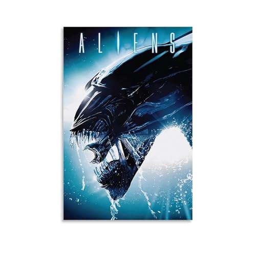 XXQPO Filmposter mit Alien-Horror-Sci-Fi-Film, Leinwand, Wandkunst für Heimdekoration, Wohnzimmer, Schlafzimmer, 60 x 90 cm, ungerahmter Stil von XXQPO