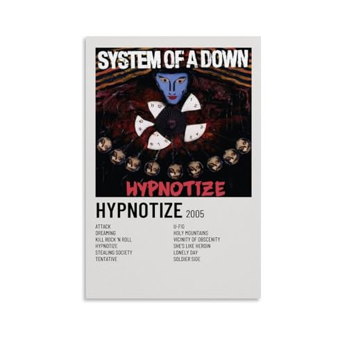 XXQPO Poster "System of A Down-Hypnotize-Album", Leinwand, Wandkunst für Heimdekoration, Wohnzimmer, Schlafzimmer, 60 x 90 cm, ungerahmter Stil von XXQPO