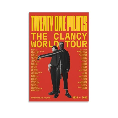 XXQPO Twenty One Poster Piloten-Clancy-Album-Poster, Leinwand-Kunst, für Heimdekoration, Wohnzimmer, Schlafzimmer, 60 x 90 cm, ungerahmter Stil von XXQPO