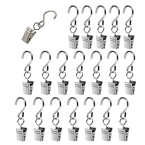 XINGSUI 20Pcs Metall hängen Clip Haken, Vorhang Haken mit Clip, Haken Kleiderbügel, Party Licht Clip, dekorative Haken, Handtuch Clip, Vorhang Clip von XINGSUI