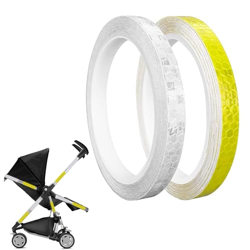 Reflektorband Selbstklebend,2 Rollen 1cmx8m Reflektierendes Klebeband,Reflektor Klebeband Starke Reflektion,Warnband Reflektierende Aufkleber für Fahrräder,Roller,Helme,Sicherheit Im Straßenverkehr von XXTTXX