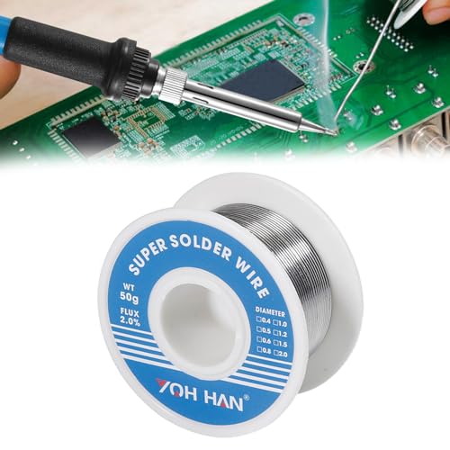 Lötzinn,1 Rolle Soldering Wire,Lötzinn mit Flussmittel,Kolophonium zum Löten,Lot mit Kolophonium Kern,Lötdraht Elektronik,Solder fur Elektrolöten und Heimwerken | 50g,0.6mm von XXTTXX