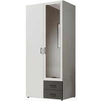 Kleiderschrank Base 2 weiß Graphit B/H/T: ca. 81x176x51 cm von XXXL