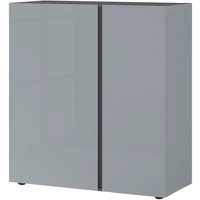 Kommode Mesa Graphit Nachbildung Silbergrau Hochglanz B/H/T: ca. 94x103x43 cm von XXXL
