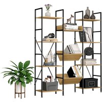 Regal Nora Eiche Artisan Nachbildung schwarz B/H/T: ca. 125x150x27 cm von XXXL