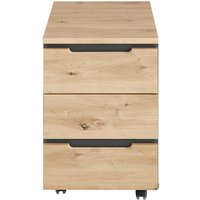 Rollcontainer Memphis Eiche Artisan Nachbildung anthrazit B/H/T: ca. 45x66x55 cm
