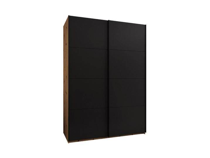 Abiks Möbel SCHWEBETÜRENSCHRANK, Eiche Artisan, Schwarz, Schwarz, Metall, Nachbildung, 10 Fächer, 170x245x64 cm, Schlafzimmer, Kleiderschränke, Schwebetürenschränke von XXXLutz Marktplatz