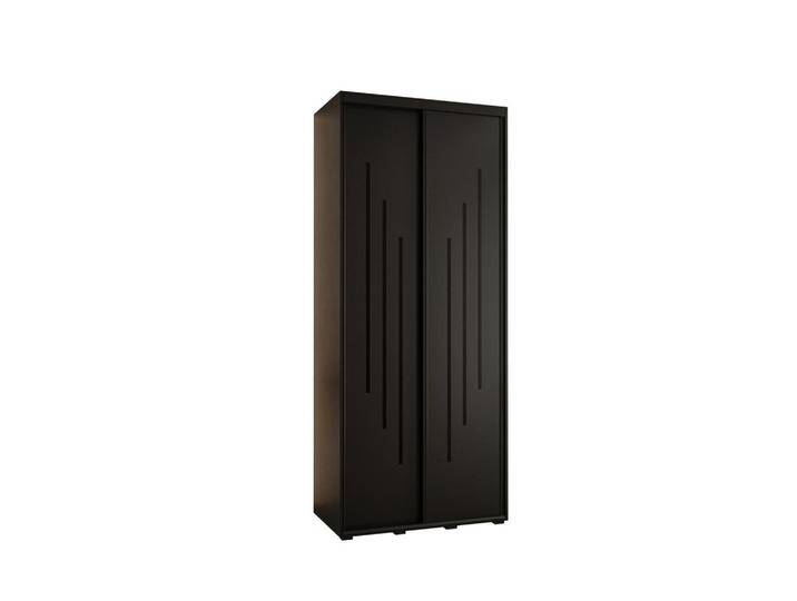 Abiks Möbel SCHWEBETÜRENSCHRANK, Schwarz, Schwarz, Schwarz, Metall, Nachbildung, 6 Fächer, 100x235x45 cm, Schlafzimmer, Kleiderschränke, Schwebetürenschränke von XXXLutz Marktplatz