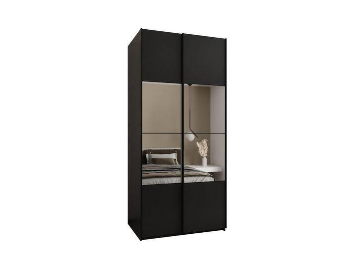Abiks Möbel SCHWEBETÜRENSCHRANK, Schwarz, Schwarz, Schwarz, Metall, Nachbildung, 6 Fächer, 100x245x64 cm, Schlafzimmer, Kleiderschränke, Schwebetürenschränke von XXXLutz Marktplatz