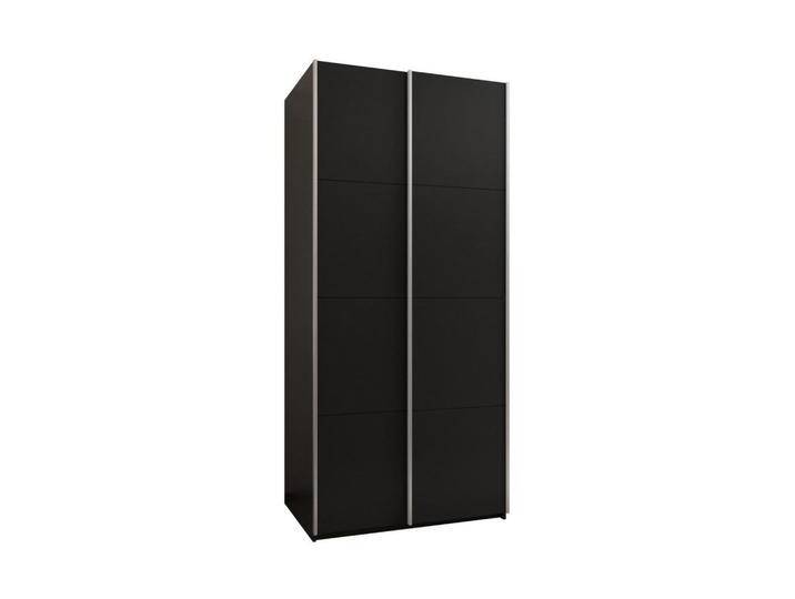 Abiks Möbel SCHWEBETÜRENSCHRANK, Schwarz, Schwarz, Silber, Metall, Nachbildung, 6 Fächer, 120x245x64 cm, Schlafzimmer, Kleiderschränke, Schwebetürenschränke von XXXLutz Marktplatz